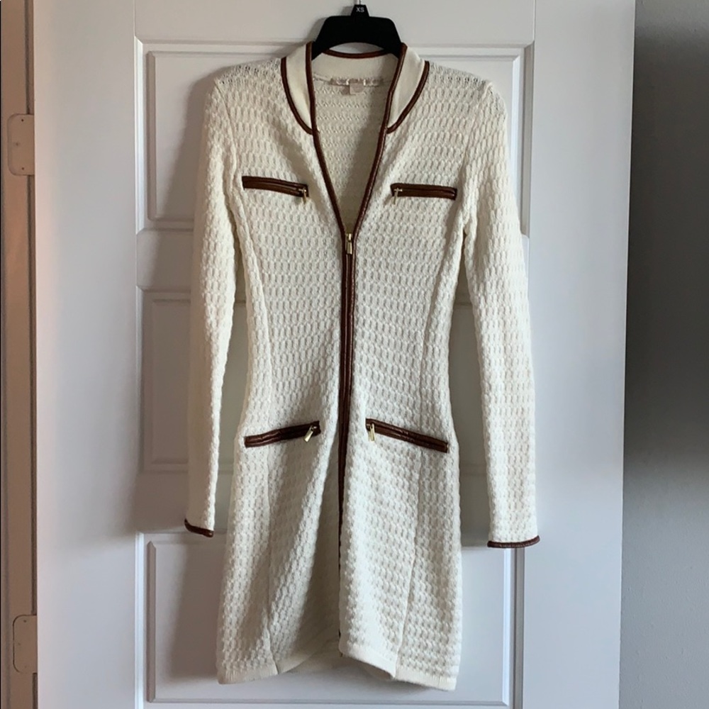 Boston Proper crocheted Long Jacket